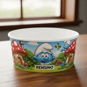 Colorful Paper Cup with Smurfs Pattern, Suitable for Gift, Retail, or Display, Factory with R&D and Customization Service