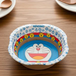 Tigela de Papel Colorida com Personagem Doraemon, Adequada para Lanches e Uso em Festas de Crianças