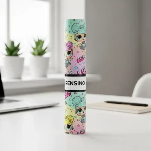 Tubo di carta colorato con motivo di personaggi dei cartoni animati, adatto per imballaggio regalo o vendita al dettaglio