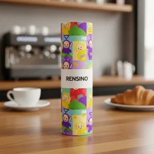 Tubo di Carta Colorato con Motivo Cartone, Adatto per Imballaggio Regalo o Vendita al Dettaglio, Design Personalizzato Disponibile