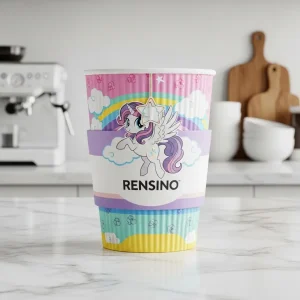 Colorful Paper Cup with Unicorn and Cloud Pattern, Suitable for Kids’ Party or Retail Display