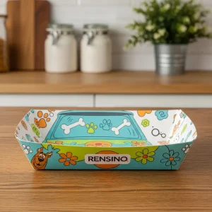 Vassoio di Carta Colorato con Motivo di Cane e Osso, Adatto per Snack o Regali per Bambini, Stampa Personalizzata Disponibile