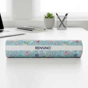 Tubo di Carta Azzurro Chiaro con Motivo Festivo, Adatto per Imballaggio Regalo o al Dettaglio, Design Personalizzato Disponibile