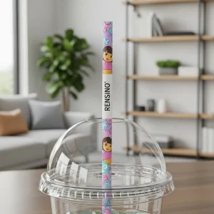Transparent Plastic Cup with Cartoon Pattern, Suitable for Kids’ Drinks and Party Use, Custom Printing Available