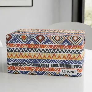 Bunte geometrisch gemusterte Papiertaschentuchbox, geeignet für Geschenke, Einzelhandel oder Ausstellungsverpackungen
