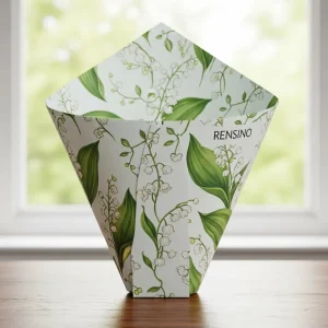 White Paper Gift Box with Lily of the Valley Pattern, Suitable for Gift, Retail, or Display, Customizable by Our Factory