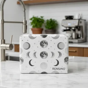 White Paper Gift Box with Moon and Star Pattern, Suitable for Gift, Cosmetic, or Retail Packaging