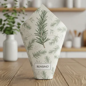White Paper Gift Box with Pine Needle Pattern, Custom Design Available