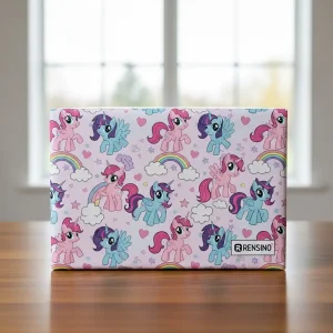 Scatola regalo di carta rosa con motivo My Little Pony, design personalizzato disponibile