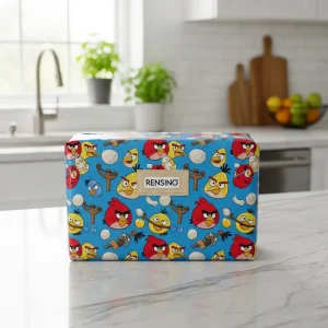Scatola Regalo di Carta Blu con Motivo Angry Birds, Adatta per Regali, Vendita al Dettaglio o Esposizione, Personalizzabile con Logo