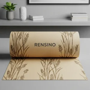 Beige Paper Roll with Botanical Pattern, Suitable for Gift or Retail Packaging, Customizable by Factory