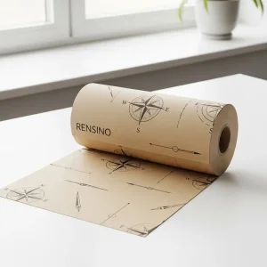 Rotolo di carta Kraft con motivo della bussola, adatto per imballaggio regalo o al dettaglio, personalizzabile dalla nostra fabbrica