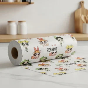 Tubo de papel blanco con impresión de personaje de dibujos animados, adecuado para regalos o empaques minoristas, diseño personalizado disponible