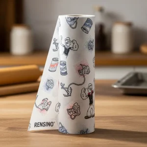 Tubo de papel blanco con patrón náutico y de dibujos animados, adecuado para empaques de regalo o venta al por menor
