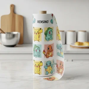 Tubo de papel blanco con patrón de Pokmon, adecuado para empaques de regalo o venta al por menor, personalizable con logo