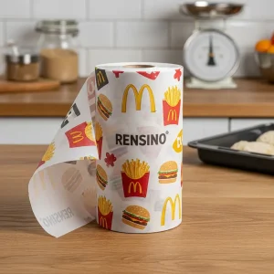 Tubo de papel blanco con patrón de comida rápida de McDonald's, diseño personalizado disponible