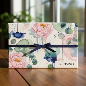 Caixa de presente floral em aquarela com fita, adequada para várias ocasiões, design personalizável pela nossa linha de produção automatizada