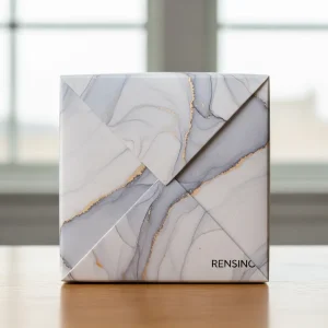 Scatola regalo in carta con motivo marmo dal design elegante, adatta per confezioni regalo, cosmetiche o al dettaglio
