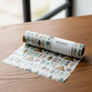 Papier d'emballage imprimé Rensino avec hiéroglyphes égyptiens, conception personnalisée disponible