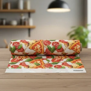 Involucro di carta stampato con motivo pizza, adatto per imballaggio alimentare e confezionamento regalo, fornitura diretta dalla fabbrica