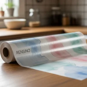 White Paper Roll with Watercolor Pattern, Suitable for Gift or Display Packaging, Custom Printing Available