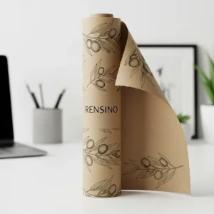 Tubo di carta kraft con motivo di ramo d'olivo, design personalizzato disponibile