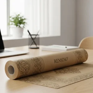 Beige Kraft Paper Roll with Elegant Pattern, Suitable for Gift or Display Packaging, Customizable for Various Applications