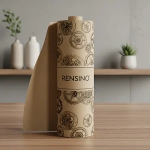Tubo in Carta Kraft con Motivo a Ingranaggio, Adatto per Imballaggio Regalo o al Dettaglio, Personalizzabile con Logo