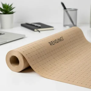 Rotolo di carta Kraft con motivo a griglia, adatto per imballaggio e progetti di artigianato, stampa personalizzabile disponibile