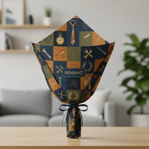 Tube en papier coloré avec motif d'outils, adapté pour l'emballage de cadeaux ou de vente au détail, design personnalisé disponible