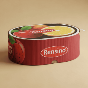 Roter Papiertube mit Fruchtmuster, Geeignet für Geschenk- oder Einzelhandelsverpackung, Anpassbar mit Logo