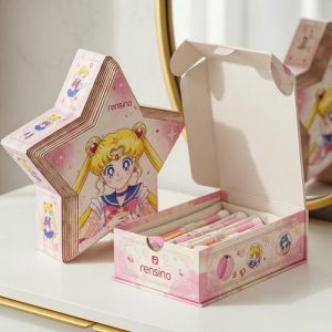 Scatola di Carta a Forma di Stella con Design di Sailor Moon, Adatta per Regali o Imballaggi al Dettaglio, Personalizzabile con Logo