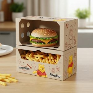Geschenkbox mit Cartoonfigur und Fenster, geeignet für Lebensmittelverpackungen und Einzelhandelspräsentation, individuelle Gestaltung verfügbar