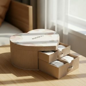 Крафт-бумажная подарочная коробка в форме сердца с выдвижными отделениями, доступен индивидуальный дизайн
