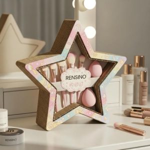Scatola regalo a forma di stella con set di pennelli per trucco, design personalizzato disponibile