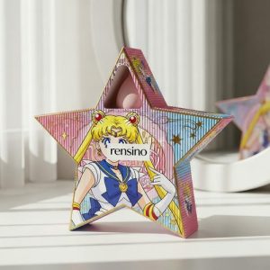 Scatola regalo di carta a forma di stella con illustrazione di Sailor Moon, design personalizzato disponibile