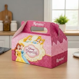 Caixa de Presente Rosa com Ilustração de Princesa, Adequada para Presentes Infantis e Exibição no Varejo, Design Personalizado Disponível