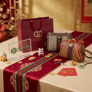 Sacchetti regalo rossi, adatti per imballaggio regalo, vendita al dettaglio o cosmetici; design personalizzati disponibili.
