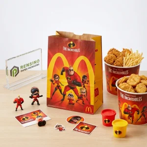 Red and Yellow Paper Bag with The Incredibles Design, Custom Printing Available