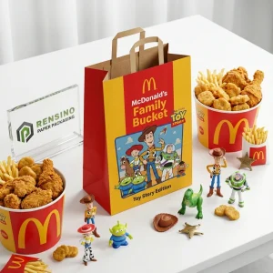 Red and Yellow Paper Bag with Toy Story Print, Custom Design Available