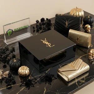 Schwarze starre Papierbox mit goldenem Logo, geeignet für Geschenk- oder Einzelhandelsverpackungen, OEM/ODM-Service verfügbar