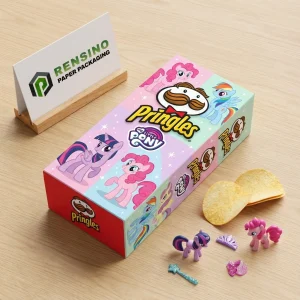 Caixa de Papel Retangular Colorida com Personagens de Desenho Animado e Logo da Marca, Soluções de Embalagem Personalizadas