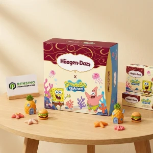 Caixa de Papel Retangular Colorida com Impressão de Desenho Animado, Impressão de Logotipo Personalizado Disponível