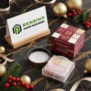 Caja de embalaje cosmético de papel impresa en burdeos y dorado con patrón geométrico, adecuada para embalaje de cosméticos o regalos, servicio OEM/ODM disponible