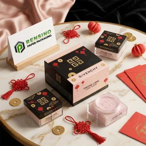 Givenchy Branded Paper Packaging Box with Red Lantern and Gold Coins, Suitable for Gift or Retail Packaging, Custom Design and OEM/ODM Service Available