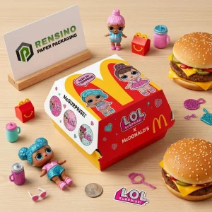 Bunte Papier-Burgerbox mit LOL Surprise-Druck, individuelle Verpackungslösungen