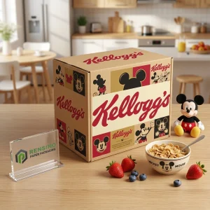 Caixa de Embalagem de Papel Kraft com Design do Mickey Mouse, Impressão de Logo Personalizada Disponível