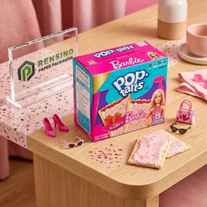 Caixa de Papel Retangular Colorida com Design de Barbie e Pop-Tarts, Soluções de Embalagem Personalizadas