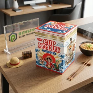 Caixa de Papel Quadrada Colorida com Impressão de Desenho Animado, Design Personalizado Disponível