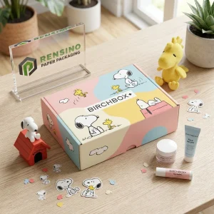 Scatola di Carta Rosa con Stampa Snoopy e Woodstock, Adatta per Imballaggio Regalo o al Dettaglio, Servizio OEM/ODM Disponibile